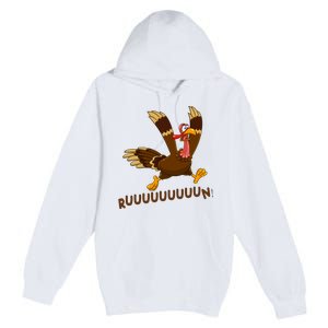 Run Funny Thanksgiving Turkey Premium Pullover Hoodie