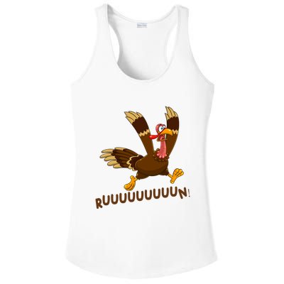 Run Funny Thanksgiving Turkey Ladies PosiCharge Competitor Racerback Tank