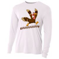 Run Funny Thanksgiving Turkey Cooling Performance Long Sleeve Crew