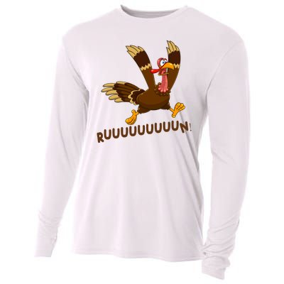 Run Funny Thanksgiving Turkey Cooling Performance Long Sleeve Crew