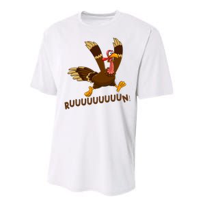 Run Funny Thanksgiving Turkey Performance Sprint T-Shirt