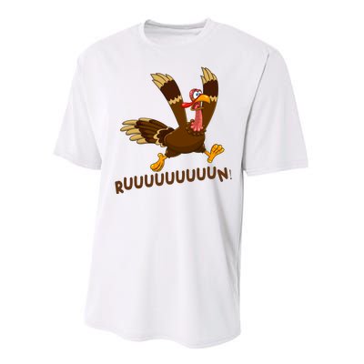 Run Funny Thanksgiving Turkey Performance Sprint T-Shirt