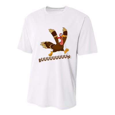 Run Funny Thanksgiving Turkey Youth Performance Sprint T-Shirt