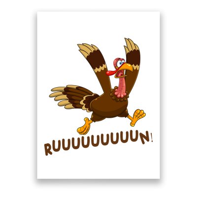 Run Funny Thanksgiving Turkey Poster