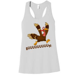 Run Funny Thanksgiving Turkey Women's Racerback Tank