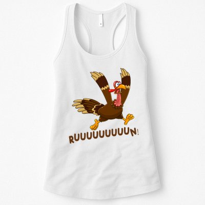 Run Funny Thanksgiving Turkey Womens Tank Top