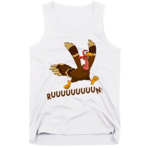 Run Funny Thanksgiving Turkey Tank Top