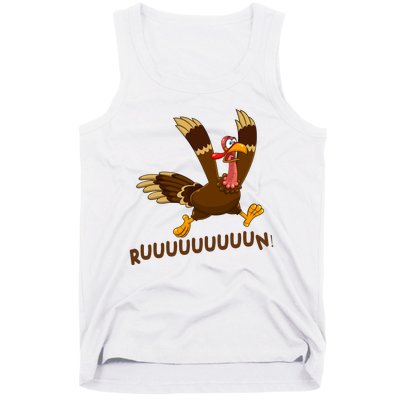 Run Funny Thanksgiving Turkey Tank Top