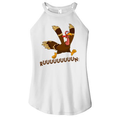 Run Funny Thanksgiving Turkey Women’s Perfect Tri Rocker Tank