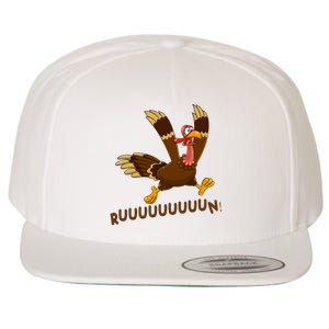 Run Funny Thanksgiving Turkey Wool Snapback Cap