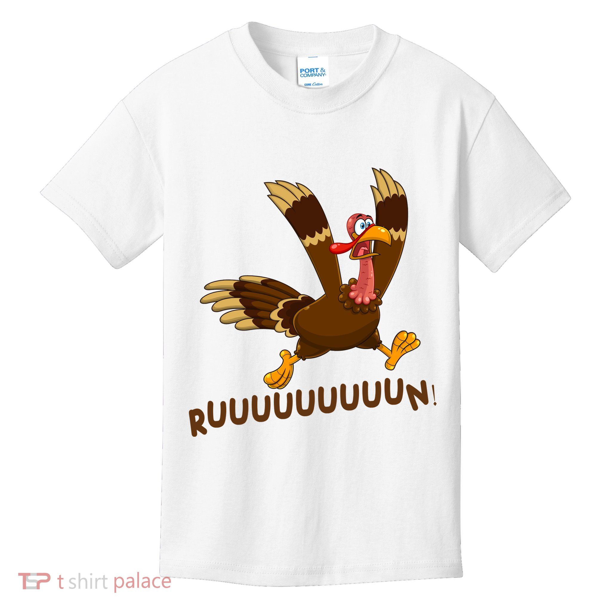 Run Funny Thanksgiving Turkey Kids T-Shirt