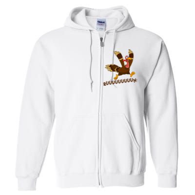 Run Funny Thanksgiving Turkey Full Zip Hoodie