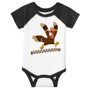 Run Funny Thanksgiving Turkey Infant Baby Jersey Bodysuit