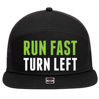 Run Fast Turn Left Track And Field 7 Panel Mesh Trucker Snapback Hat