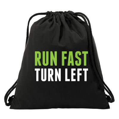 Run Fast Turn Left Track And Field Drawstring Bag
