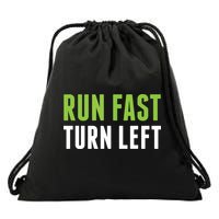 Run Fast Turn Left Track And Field Drawstring Bag