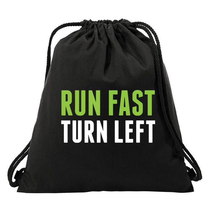 Run Fast Turn Left Track And Field Drawstring Bag