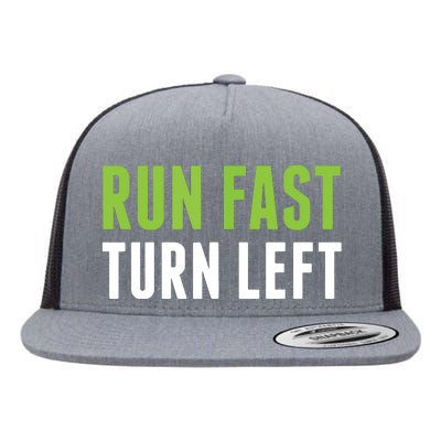 Run Fast Turn Left Track And Field Flat Bill Trucker Hat