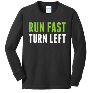 Run Fast Turn Left Track And Field Kids Long Sleeve Shirt