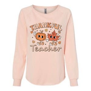 Retro Fall Thankful Teacher Thanksgiving Womens California Wash Sweatshirt