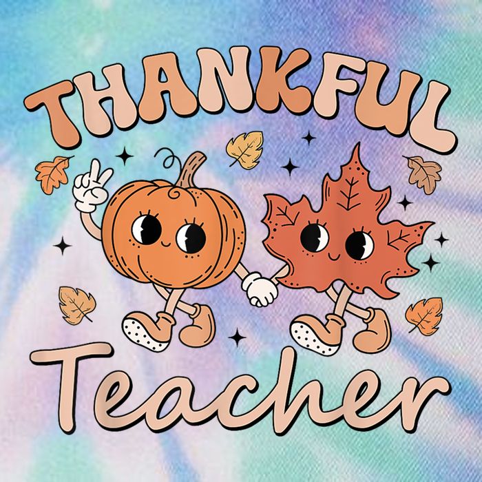 Retro Fall Thankful Teacher Thanksgiving Legacy Tie Dye Trucker Hat