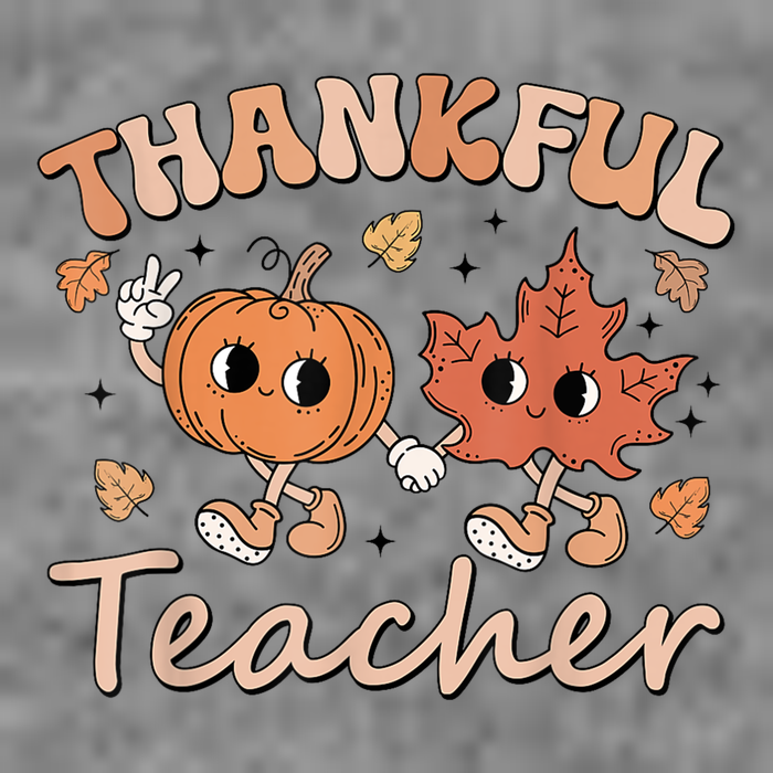 Retro Fall Thankful Teacher Thanksgiving 7-Panel Snapback Hat