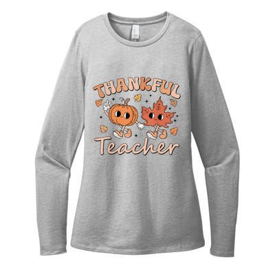 Retro Fall Thankful Teacher Thanksgiving Womens CVC Long Sleeve Shirt