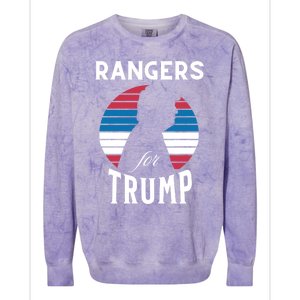 Rangers For Trump 2024 Take America Back Election Cute Gift Colorblast Crewneck Sweatshirt