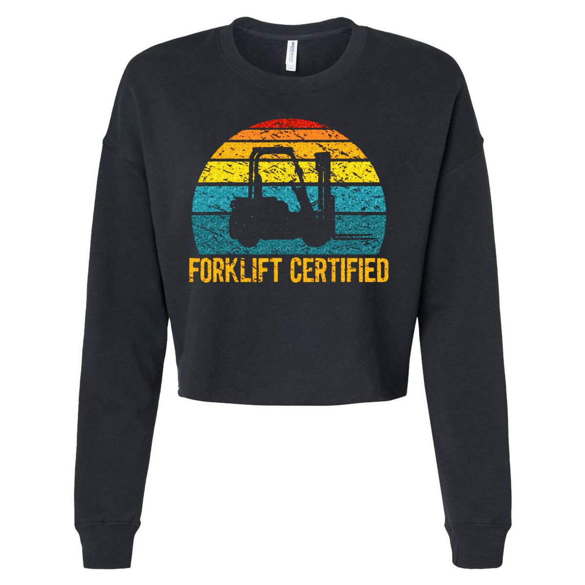 Retro Furious Tuna No Crust Fast Vintage Car Quote Cropped Pullover Crew