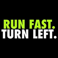 Run Fast Turn Left Funny Track Runner Motivational Fitness Button