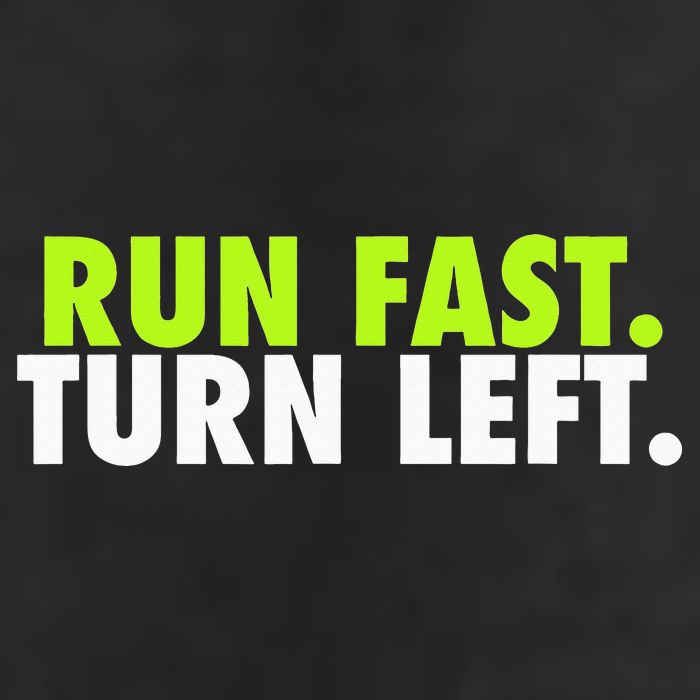 Run Fast Turn Left Funny Track Runner Motivational Fitness Hat