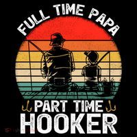 Retro Full Time Papa Part Time Hooker Father's Day Fishing Gift Impact Tech Backpack