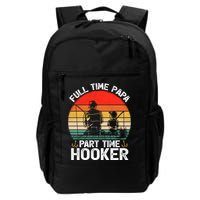 Retro Full Time Papa Part Time Hooker Father's Day Fishing Gift Backpack