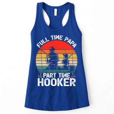 Retro Full Time Papa Part Time Hooker Father's Day Fishing Gift Womens Tank Top