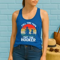 Retro Full Time Papa Part Time Hooker Father's Day Fishing Gift Womens Tank Top
