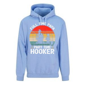 Retro Full Time Papa Part Time Hooker Father's Day Fishing Gift Unisex Surf Hoodie