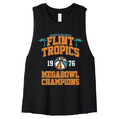 Retro Flint Tropics Vintage Megabowl Champions Volleyball Women's Racerback Cropped Tank