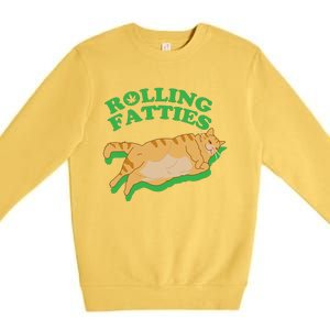 Rolling Fatties: The Purrfect Blend Of Cannabis And Cat Humor Premium Crewneck Sweatshirt