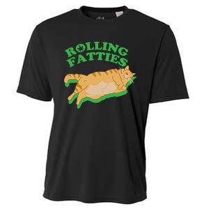 Rolling Fatties: The Purrfect Blend Of Cannabis And Cat Humor Cooling Performance Crew T-Shirt