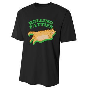 Rolling Fatties: The Purrfect Blend Of Cannabis And Cat Humor Performance Sprint T-Shirt