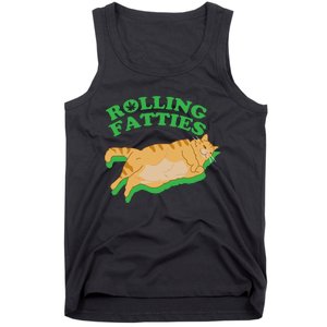 Rolling Fatties: The Purrfect Blend Of Cannabis And Cat Humor Tank Top