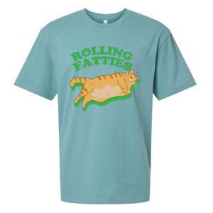 Rolling Fatties: The Purrfect Blend Of Cannabis And Cat Humor Sueded Cloud Jersey T-Shirt