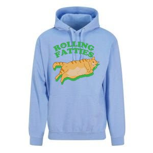 Rolling Fatties: The Purrfect Blend Of Cannabis And Cat Humor Unisex Surf Hoodie