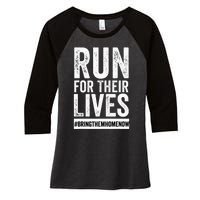 Run for Their Lives Now Women's Tri-Blend 3/4-Sleeve Raglan Shirt