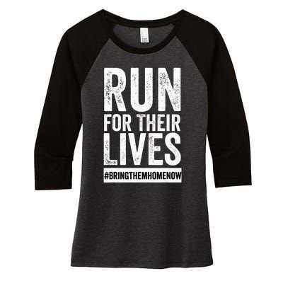 Run for Their Lives Now Women's Tri-Blend 3/4-Sleeve Raglan Shirt