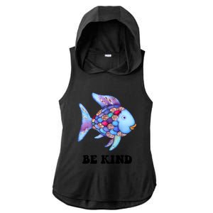 Rainbow Fish Teacher Life Teaching Back To School Ladies PosiCharge Tri-Blend Wicking Draft Hoodie Tank