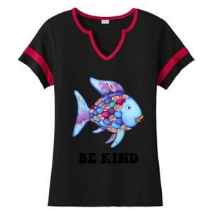 Rainbow Fish Teacher Life Teaching Back To School Ladies Halftime Notch Neck Tee