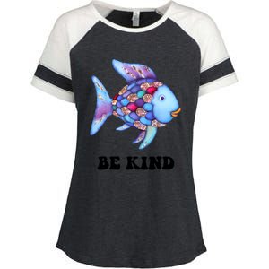 Rainbow Fish Teacher Life Teaching Back To School Enza Ladies Jersey Colorblock Tee