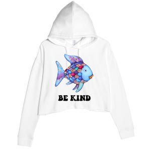 Rainbow Fish Teacher Life Teaching Back To School Crop Fleece Hoodie