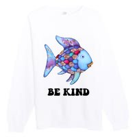 Rainbow Fish Teacher Life Teaching Back To School Premium Crewneck Sweatshirt